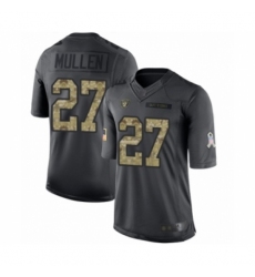 Men's Oakland Raiders #27 Trayvon Mullen Limited Black 2016 Salute to Service Football Jersey