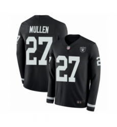 Men's Oakland Raiders #27 Trayvon Mullen Limited Black Therma Long Sleeve Football Jersey