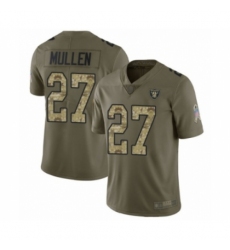 Men's Oakland Raiders #27 Trayvon Mullen Limited Olive Camo 2017 Salute to Service Football Jersey