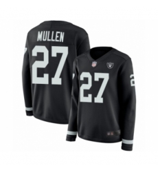 Women's Oakland Raiders #27 Trayvon Mullen Limited Black Therma Long Sleeve Football Jersey