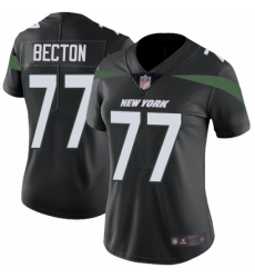 Women's New York Jets #77 Mekhi Becton Black Alternate Stitched Vapor Untouchable Limited Jersey