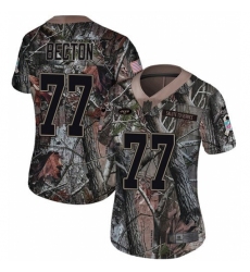 Women's New York Jets #77 Mekhi Becton Camo Stitched Limited Rush Realtree Jersey