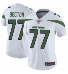 Women's New York Jets #77 Mekhi Becton White Stitched Vapor Untouchable Limited Jersey