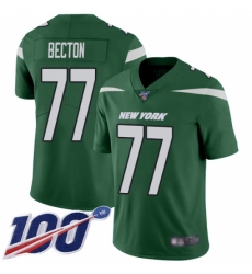 Youth New York Jets #77 Mekhi Becton Green Team Color Stitched 100th Season Vapor Untouchable Limited Jersey