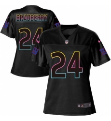 Women's New York Giants #24 James Bradberry Black Fashion Game Jersey