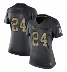 Women's New York Giants #24 James Bradberry Black Stitched Limited 2016 Salute to Service Jersey