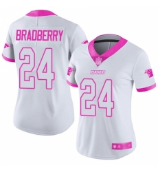 Women's New York Giants #24 James Bradberry White Pink Stitched Limited Rush Fashion Jersey