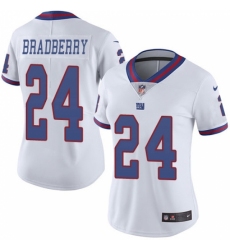 Women's New York Giants #24 James Bradberry White Stitched Limited Rush Jersey