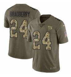 Youth New York Giants #24 James Bradberry Olive Camo Stitched Limited 2017 Salute To Service Jersey