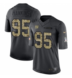 Men's New York Giants #95 Johnathan Hankins Black Limited 2016 Salute to Service Jersey