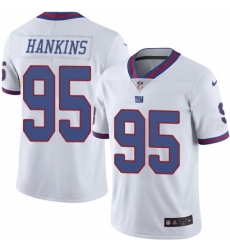 Men's New York Giants #95 Johnathan Hankins Limited White Rush NFL Jersey