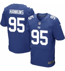 Men's Nike New York Giants #95 Johnathan Hankins Elite Royal Blue Jersey