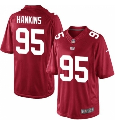 Youth Nike New York Giants #95 Johnathan Hankins Elite Red Jersey