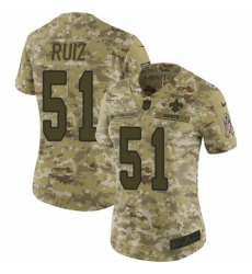 Women's New Orleans Saints #51 Cesar Ruiz Camo Stitched NFL Limited 2018 Salute To Service Jersey