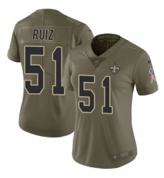 Women's New Orleans Saints #51 Cesar Ruiz Olive Stitched NFL Limited 2017 Salute To Service Jersey