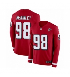 Men's Nike Atlanta Falcons #98 Takkarist McKinley Limited Red Therma Long Sleeve NFL Jersey