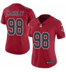Women's Nike Atlanta Falcons #98 Takkarist McKinley Limited Red Rush Vapor Untouchable NFL Jersey