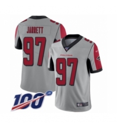 Men's Atlanta Falcons #97 Grady Jarrett Limited Silver Inverted Legend 100th Season Football Jersey