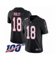 Men's Atlanta Falcons #18 Calvin Ridley Black Alternate Vapor Untouchable Limited Player 100th Season Football Jersey