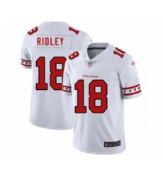 Men's Atlanta Falcons #18 Calvin Ridley White Team Logo Fashion Limited Player 100th Season Football Jersey