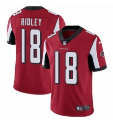 Men's Nike Atlanta Falcons #18 Calvin Ridley Red Team Color Vapor Untouchable Limited Player NFL Jersey