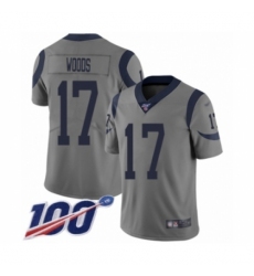 Men's Los Angeles Rams #17 Robert Woods Limited Gray Inverted Legend 100th Season Football Jersey