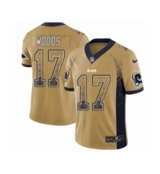 Men's Nike Los Angeles Rams #17 Robert Woods Limited Gold Rush Drift Fashion NFL Jersey