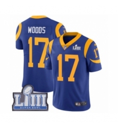 Men's Nike Los Angeles Rams #17 Robert Woods Royal Blue Alternate Vapor Untouchable Limited Player Super Bowl LIII Bound NFL Jersey