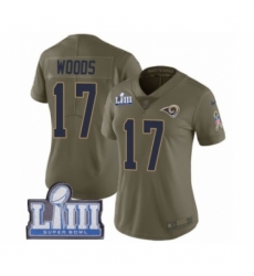 Women's Nike Los Angeles Rams #17 Robert Woods Limited Olive 2017 Salute to Service Super Bowl LIII Bound NFL Jersey