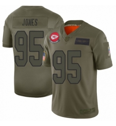 Men's Kansas City Chiefs #95 Chris Jones Limited Camo 2019 Salute to Service Football Jersey