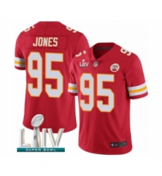 Men's Kansas City Chiefs #95 Chris Jones Red Team Color Vapor Untouchable Limited Player Super Bowl LIV Bound Football Jersey