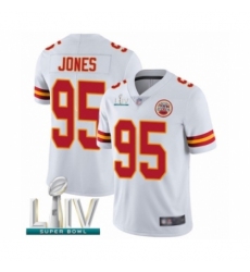 Men's Kansas City Chiefs #95 Chris Jones White Vapor Untouchable Limited Player Super Bowl LIV Bound Football Jersey