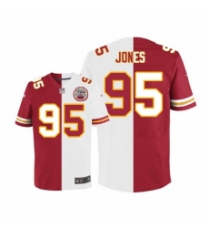 Men's Nike Kansas City Chiefs #95 Chris Jones Elite Red/White Split Fashion NFL Jersey