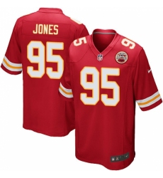 Men's Nike Kansas City Chiefs #95 Chris Jones Game Red Team Color NFL Jersey