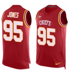 Men's Nike Kansas City Chiefs #95 Chris Jones Limited Red Player Name & Number Tank Top NFL Jersey