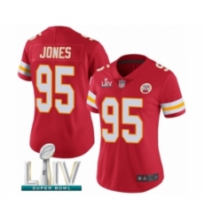 Women's Kansas City Chiefs #95 Chris Jones Red Team Color Vapor Untouchable Limited Player Super Bowl LIV Bound Football Jersey