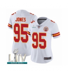 Women's Kansas City Chiefs #95 Chris Jones White Vapor Untouchable Limited Player Super Bowl LIV Bound Football Jersey