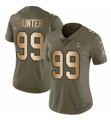 Women's Nike Minnesota Vikings #99 Danielle Hunter Limited Olive/Gold 2017 Salute to Service NFL Jersey