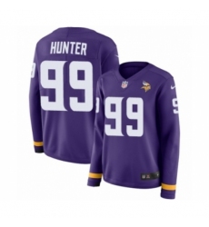 Women's Nike Minnesota Vikings #99 Danielle Hunter Limited Purple Therma Long Sleeve NFL Jersey