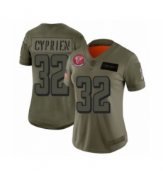 Women's Atlanta Falcons #32 Johnathan Cyprien Limited Olive 2019 Salute to Service Football Jersey