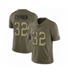 Youth Atlanta Falcons #32 Johnathan Cyprien Limited Olive  Camo 2017 Salute to Service Football Jersey