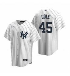 Men's Nike New York Yankees #45 Gerrit Cole White Home Stitched Baseball Jersey