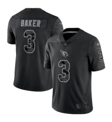 Men's Arizona Cardinals #3 Budda Baker Black Nike NFL Black Reflective Limited Jersey