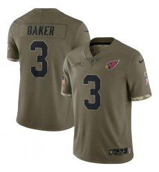 Men's Arizona Cardinals #3 Budda Baker Nike 2022 Salute To Service Limited Jersey - Olive