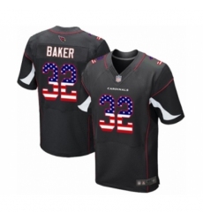 Men's Arizona Cardinals #32 Budda Baker Elite Black Alternate USA Flag Fashion Football Jersey