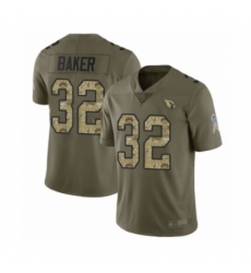 Men's Arizona Cardinals #32 Budda Baker Limited Olive Camo 2017 Salute to Service Football Jersey