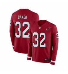 Men's Arizona Cardinals #32 Budda Baker Limited Red Therma Long Sleeve Football Jersey