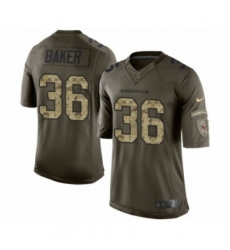 Men's Arizona Cardinals #36 Budda Baker Elite Green Salute to Service Football Jersey