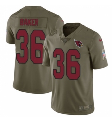 Men's Nike Arizona Cardinals #36 Budda Baker Limited Olive 2017 Salute to Service NFL Jersey