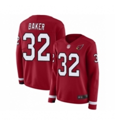 Women's Arizona Cardinals #32 Budda Baker Limited Red Therma Long Sleeve Football Jersey